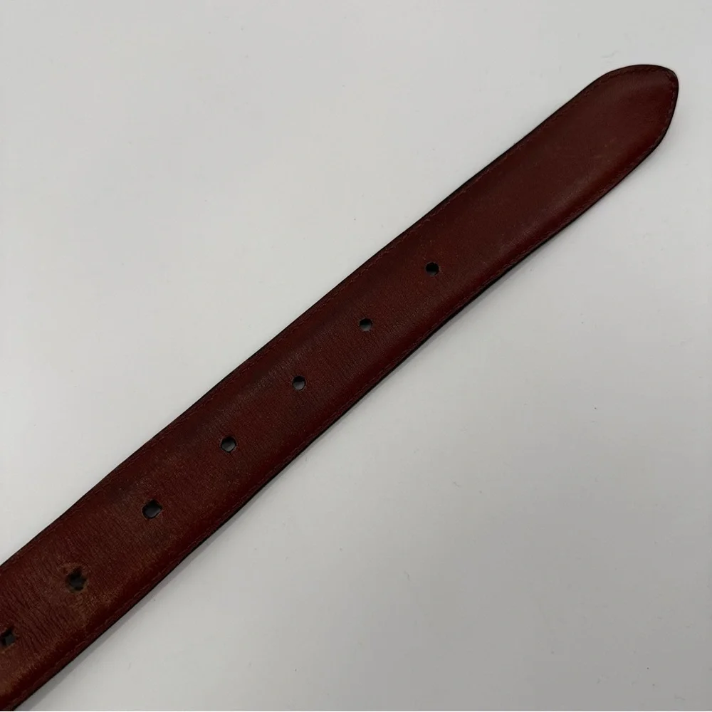 Aniline Kipskin Shoulders Black Leather Belt Mens Classic Size 40
